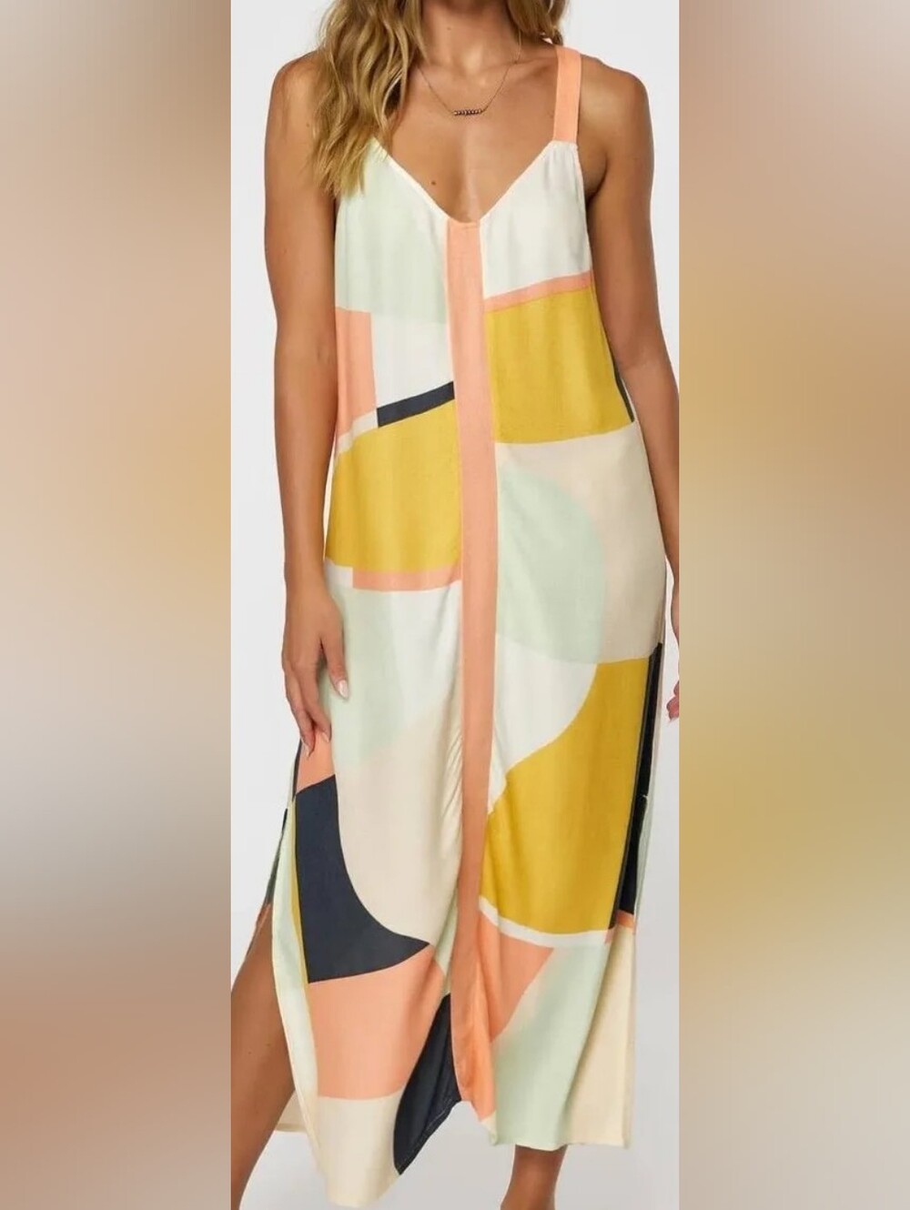 Oneill Miranda Midi Dress Cover Up Small S Colorblock